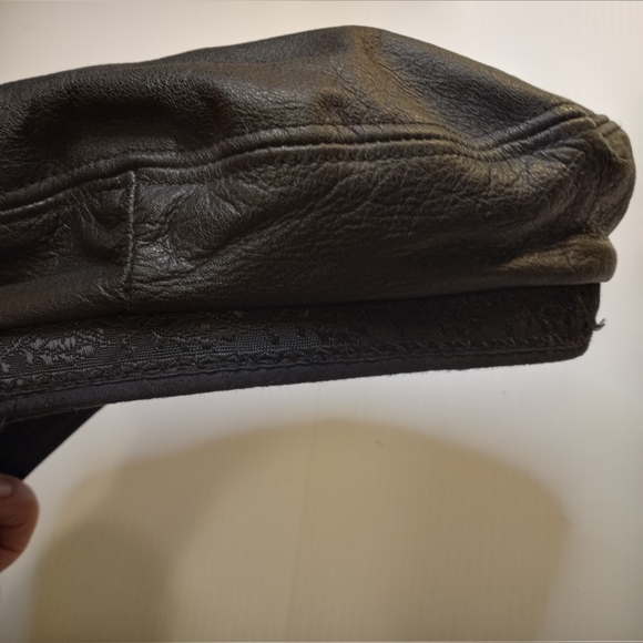 HH Henschel Hat Co Black Leather Cap Sz Small - Picture 4 of 8
